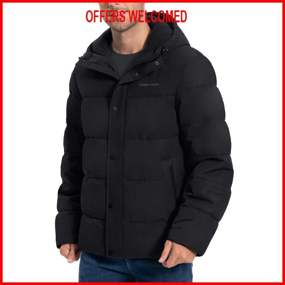 Men's Winter Puffer Jacket Waterproof Insulated Hooded Coat